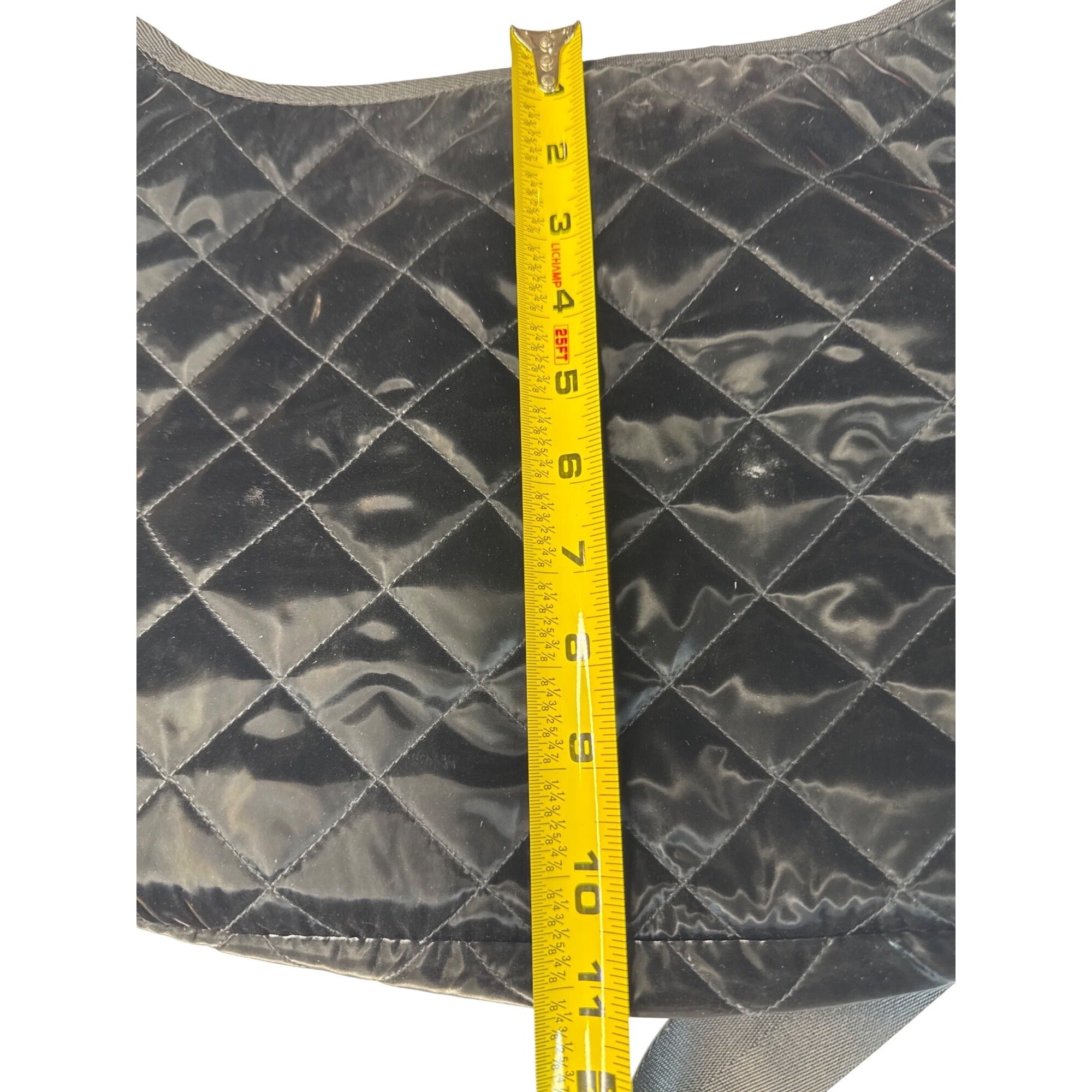 Haute Shore Quilted Black Crossbody Bag With Adjustable Strap & Interior Zipper Pocket
