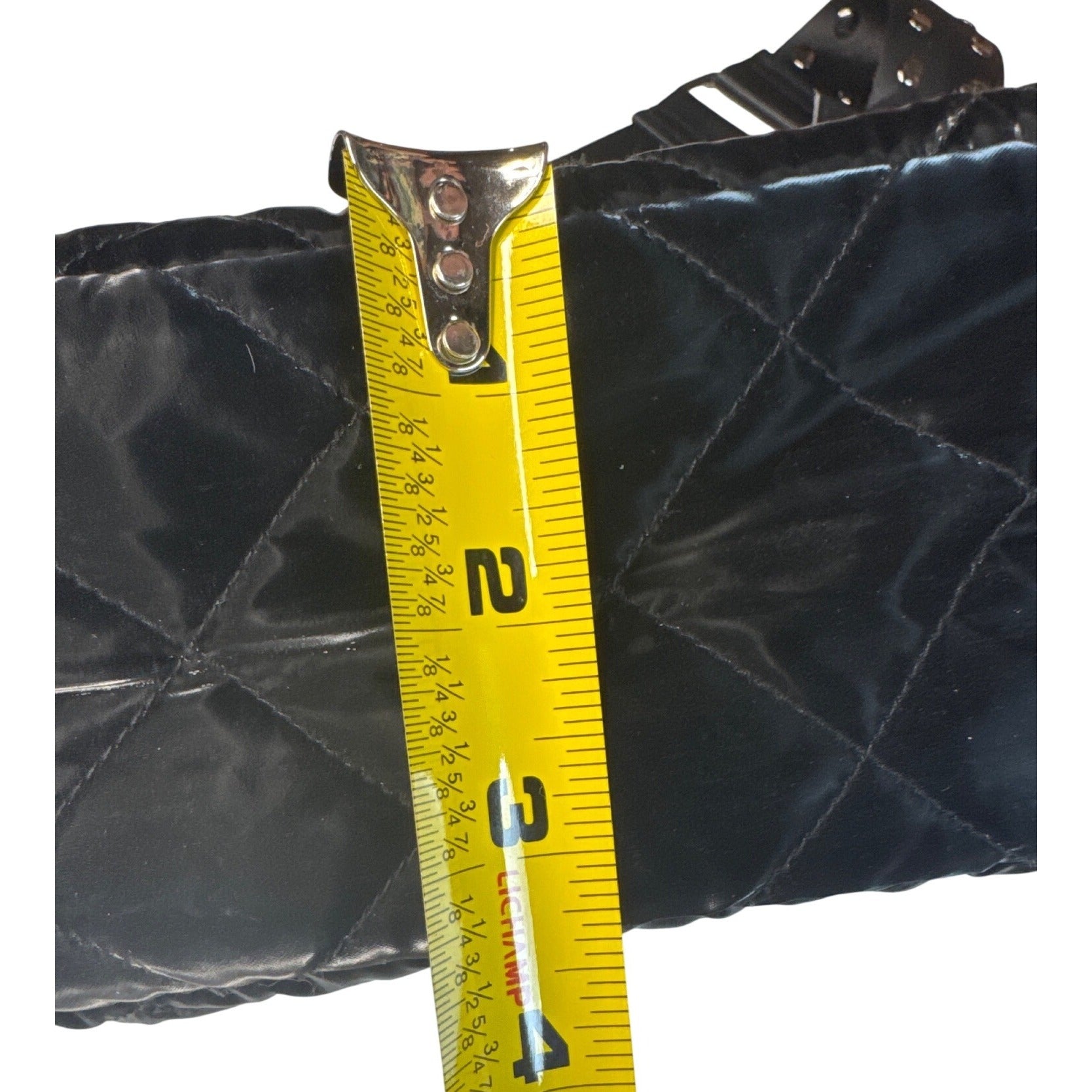 Haute Shore Quilted Black Crossbody Bag With Adjustable Strap & Interior Zipper Pocket