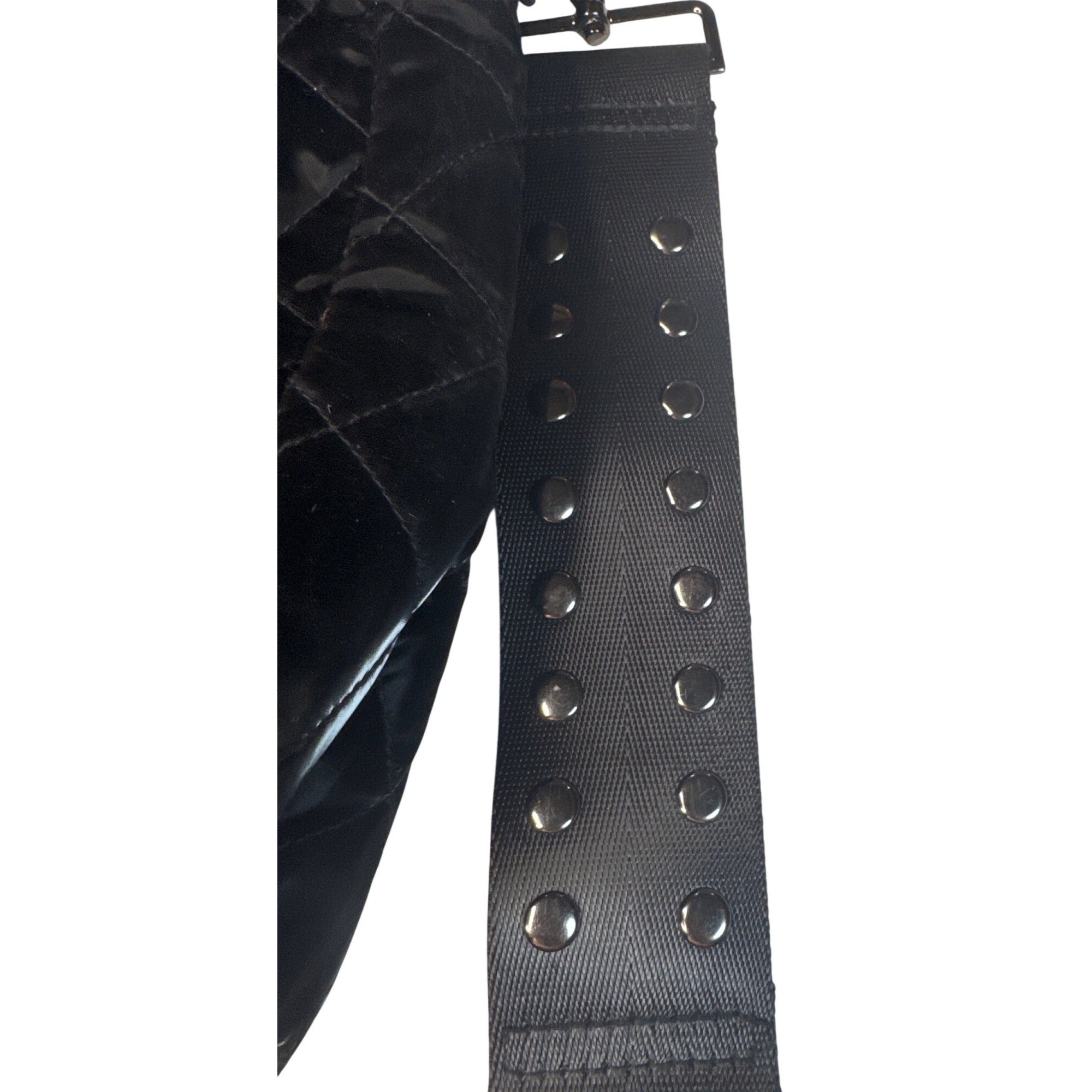 Haute Shore Quilted Black Crossbody Bag With Adjustable Strap & Interior Zipper Pocket