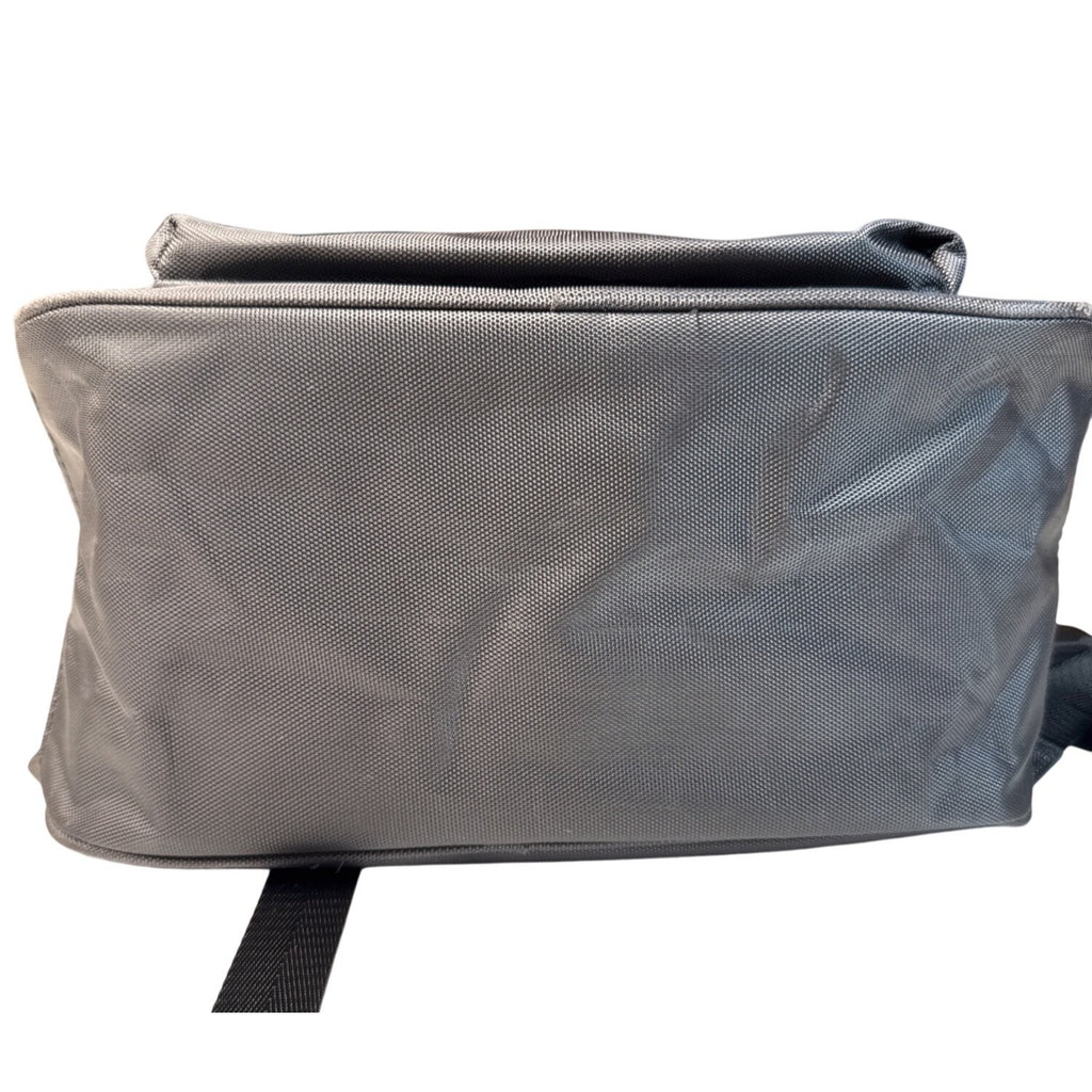 Versace Parfums Gray Backpack W/ Greek Key Straps Front Pocket