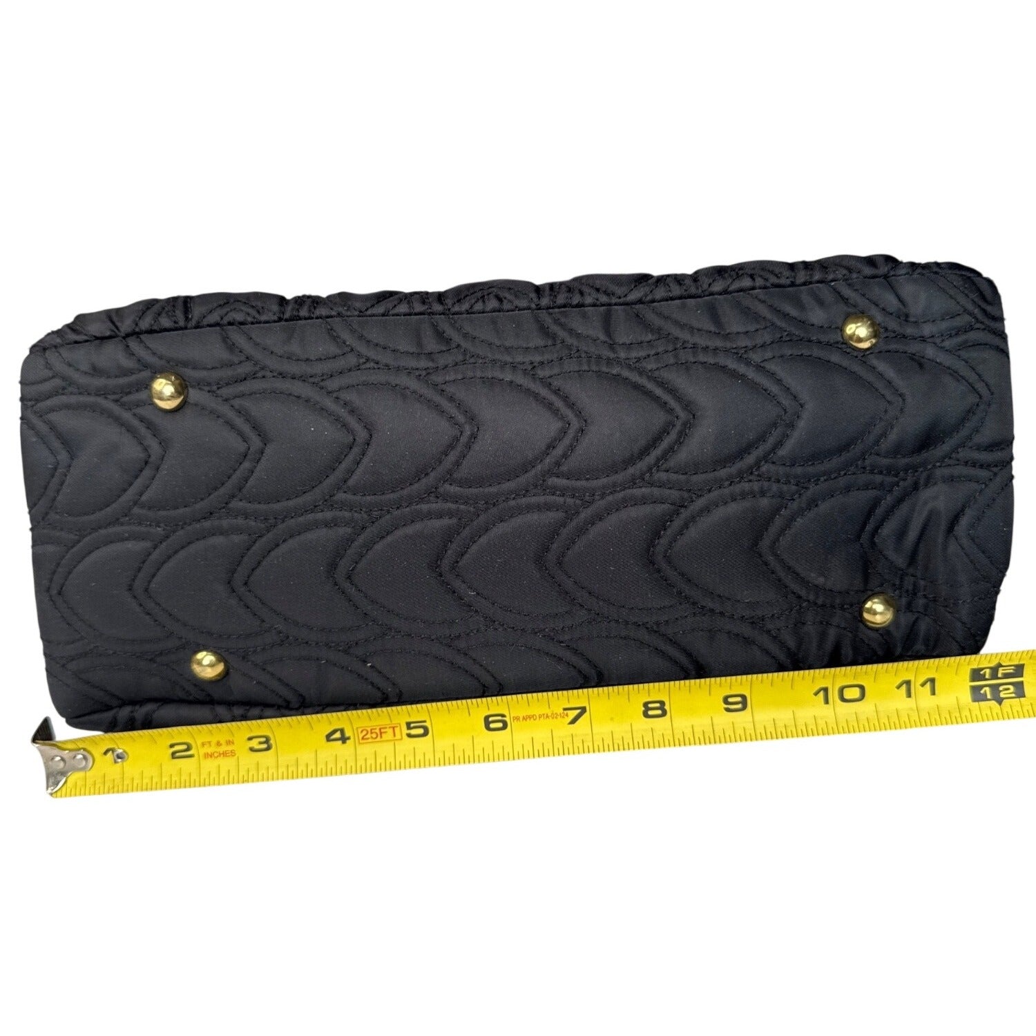 Koret Quilted Black Handbag With Gold Chain Handles & Metal Accents