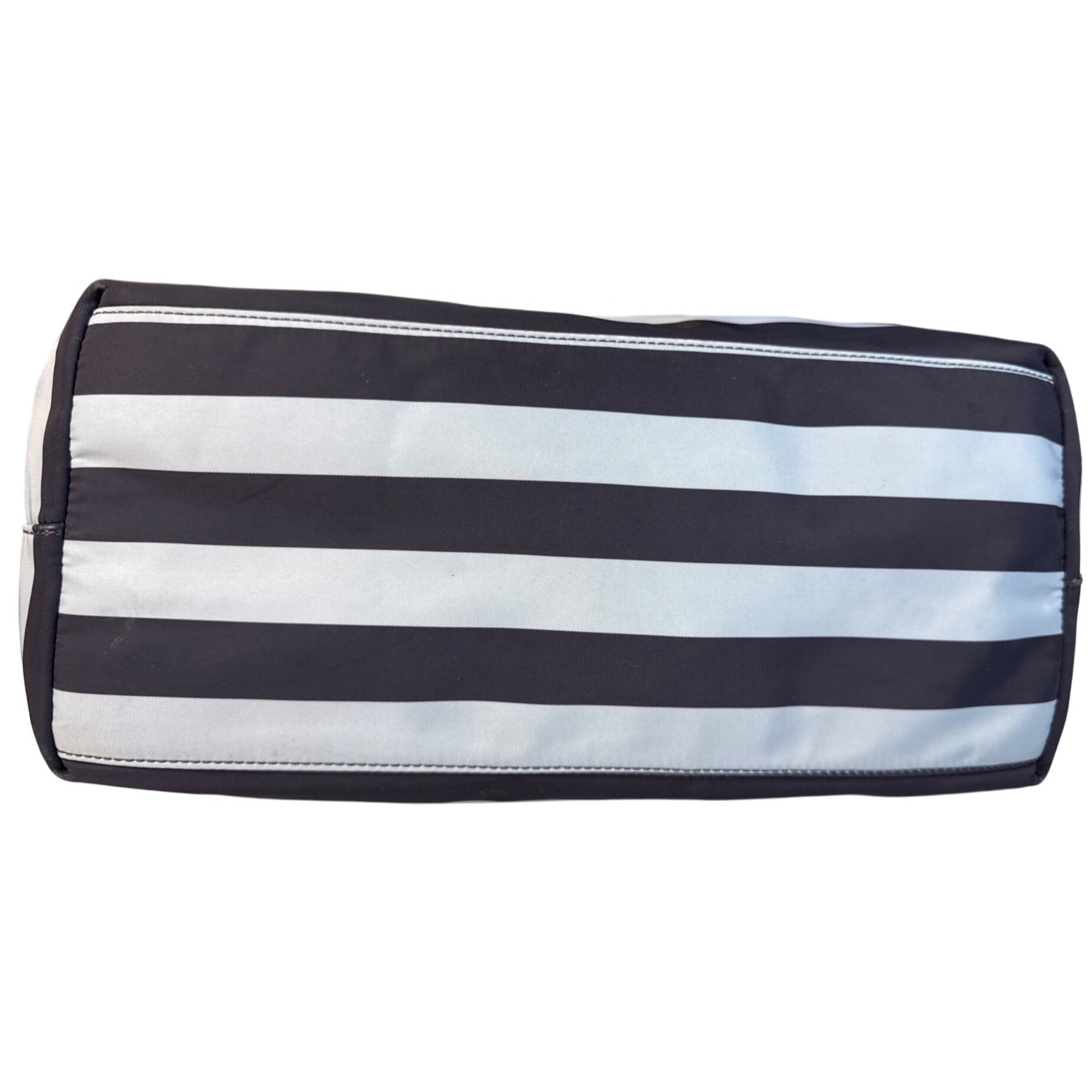 Tory Burch Striped Tote Bag Navy & White 16"x11"x6" Medium Size W/Double Handles