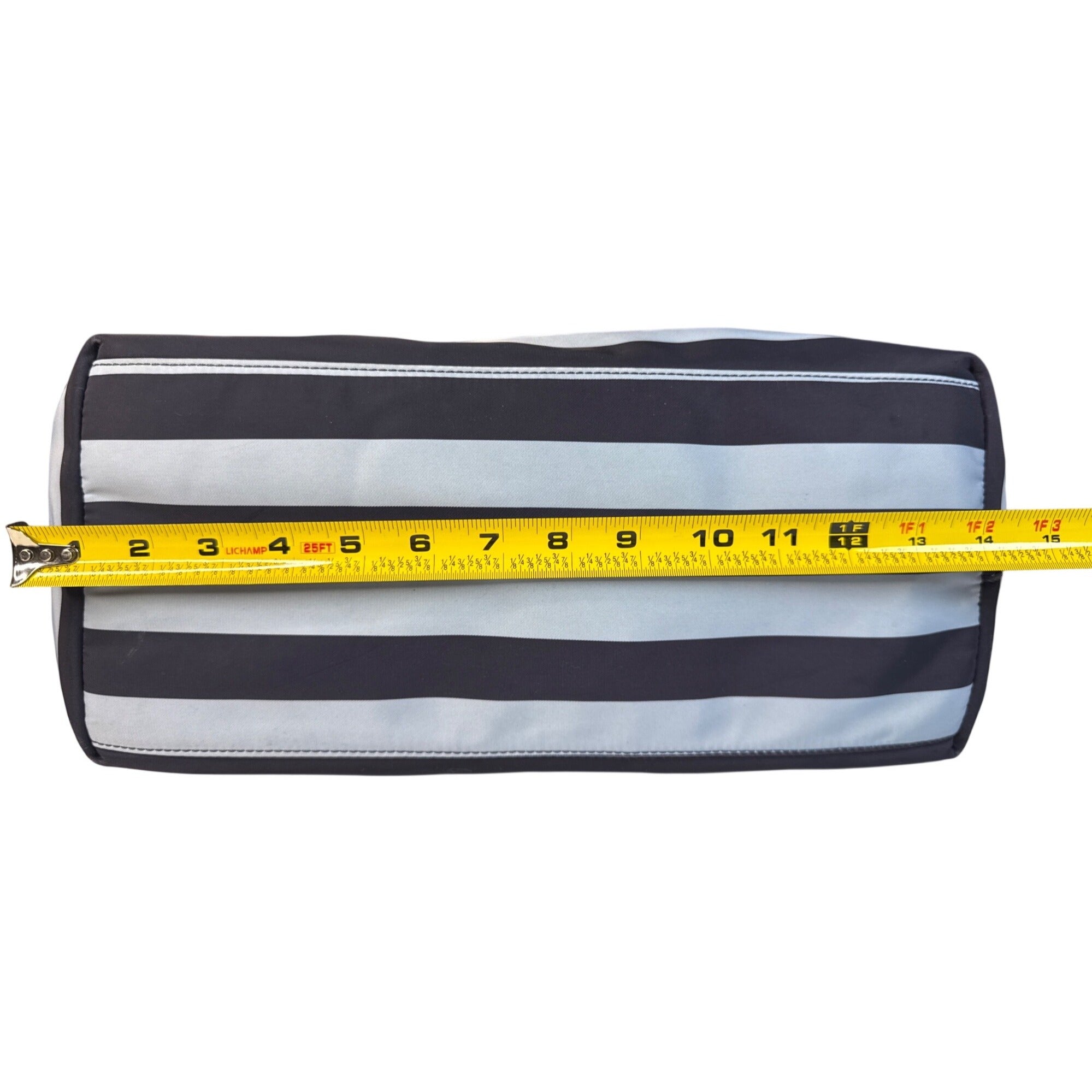 Tory Burch Striped Tote Bag Navy & White 16"x11"x6" Medium Size W/Double Handles